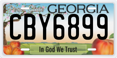 GA license plate CBY6899