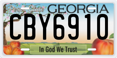 GA license plate CBY6910