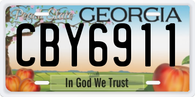 GA license plate CBY6911