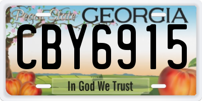 GA license plate CBY6915