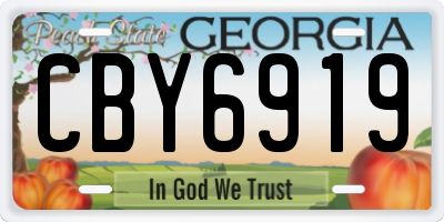 GA license plate CBY6919