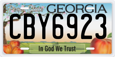 GA license plate CBY6923
