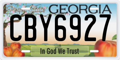 GA license plate CBY6927