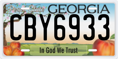 GA license plate CBY6933