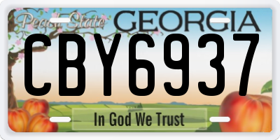 GA license plate CBY6937
