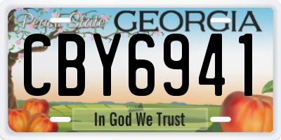 GA license plate CBY6941
