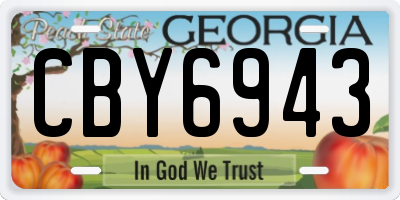GA license plate CBY6943