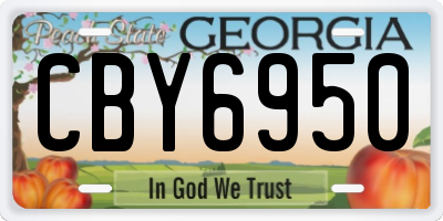 GA license plate CBY6950
