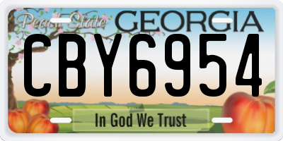 GA license plate CBY6954