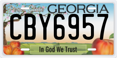 GA license plate CBY6957