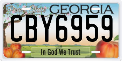GA license plate CBY6959