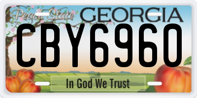GA license plate CBY6960