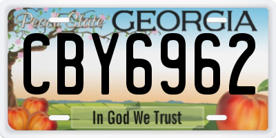 GA license plate CBY6962