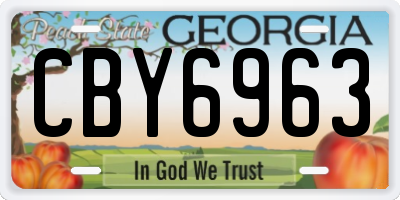 GA license plate CBY6963