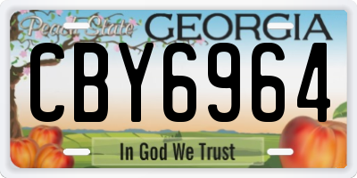 GA license plate CBY6964