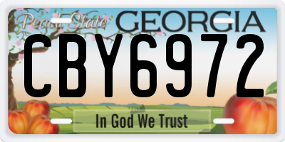GA license plate CBY6972