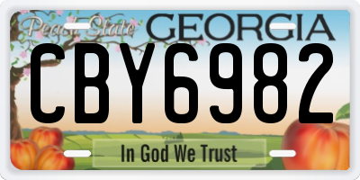 GA license plate CBY6982