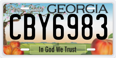 GA license plate CBY6983