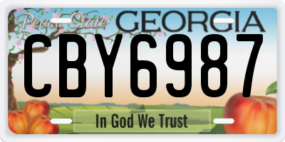 GA license plate CBY6987