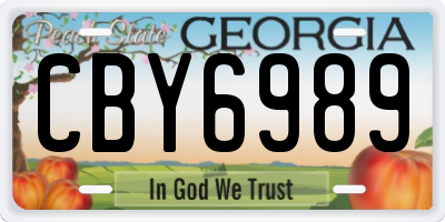 GA license plate CBY6989