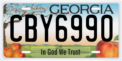 GA license plate CBY6990