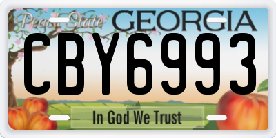 GA license plate CBY6993