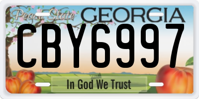 GA license plate CBY6997