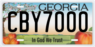 GA license plate CBY7000