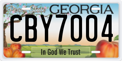 GA license plate CBY7004