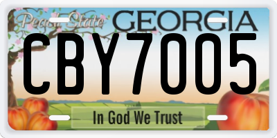 GA license plate CBY7005