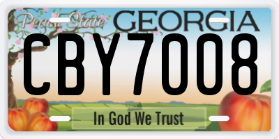 GA license plate CBY7008