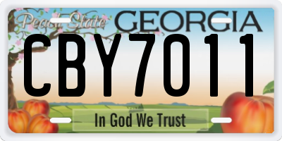 GA license plate CBY7011