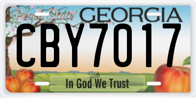 GA license plate CBY7017