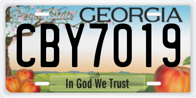 GA license plate CBY7019