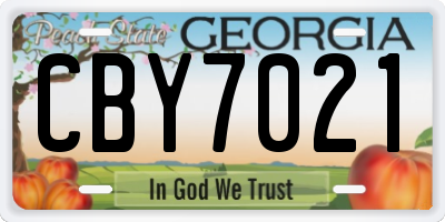 GA license plate CBY7021