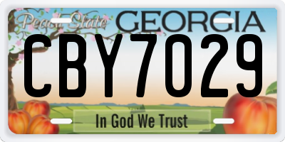GA license plate CBY7029