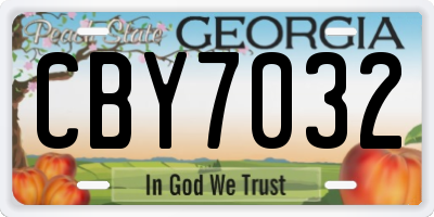 GA license plate CBY7032