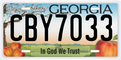 GA license plate CBY7033