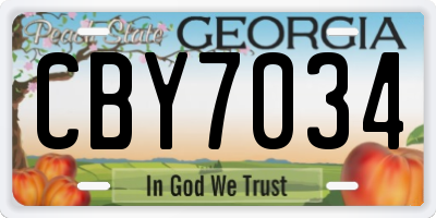 GA license plate CBY7034