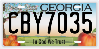 GA license plate CBY7035