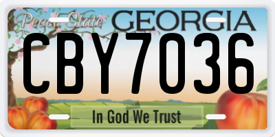 GA license plate CBY7036