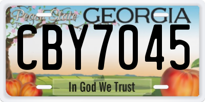GA license plate CBY7045