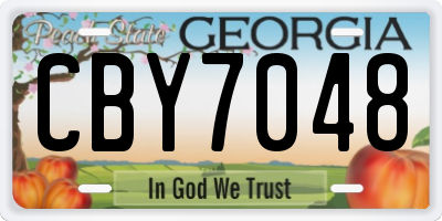 GA license plate CBY7048