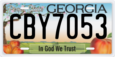 GA license plate CBY7053