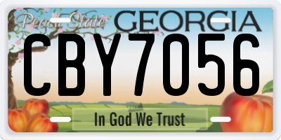 GA license plate CBY7056