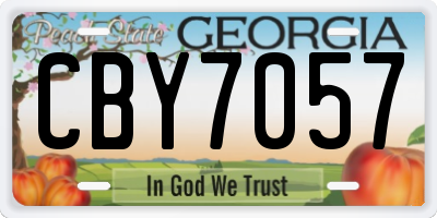GA license plate CBY7057