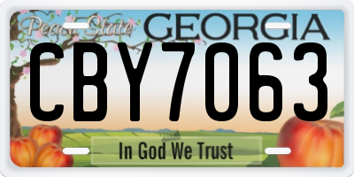 GA license plate CBY7063