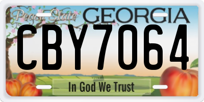 GA license plate CBY7064