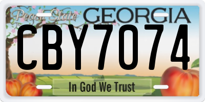 GA license plate CBY7074