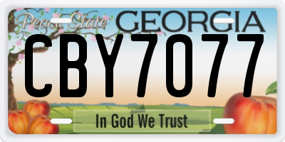 GA license plate CBY7077